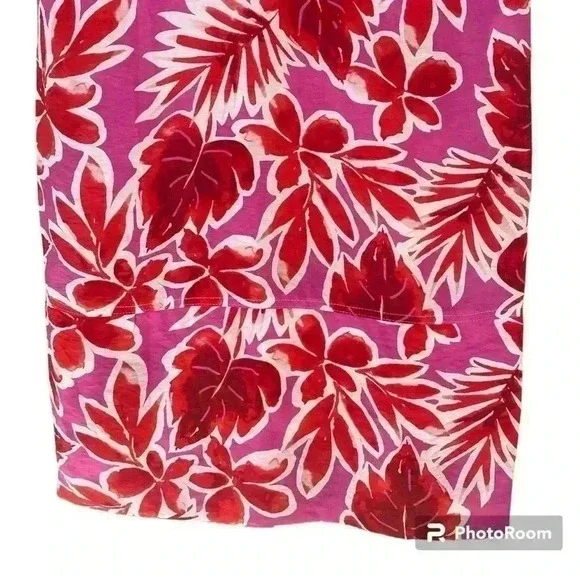 NWT PUNTO ROMA women’s beach cover up Size 6 red pink white shoulder bead detail - Picture 5 of 11
